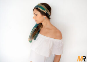 Fashion portrait of beautiful young woman in a summer dress...