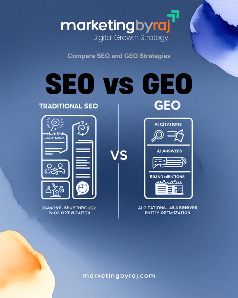 Compare SEO and GEO Strategies