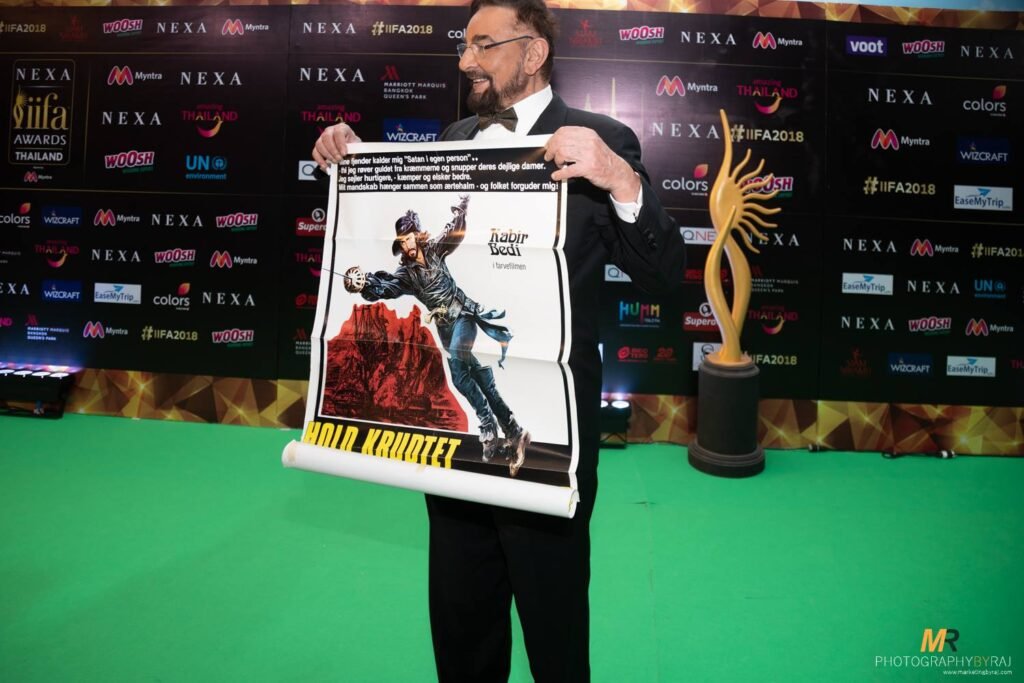 Kabir Bedi & Parveen Dusanj-Bedi on the Green Carpet — IIFA 2018 Bangkok